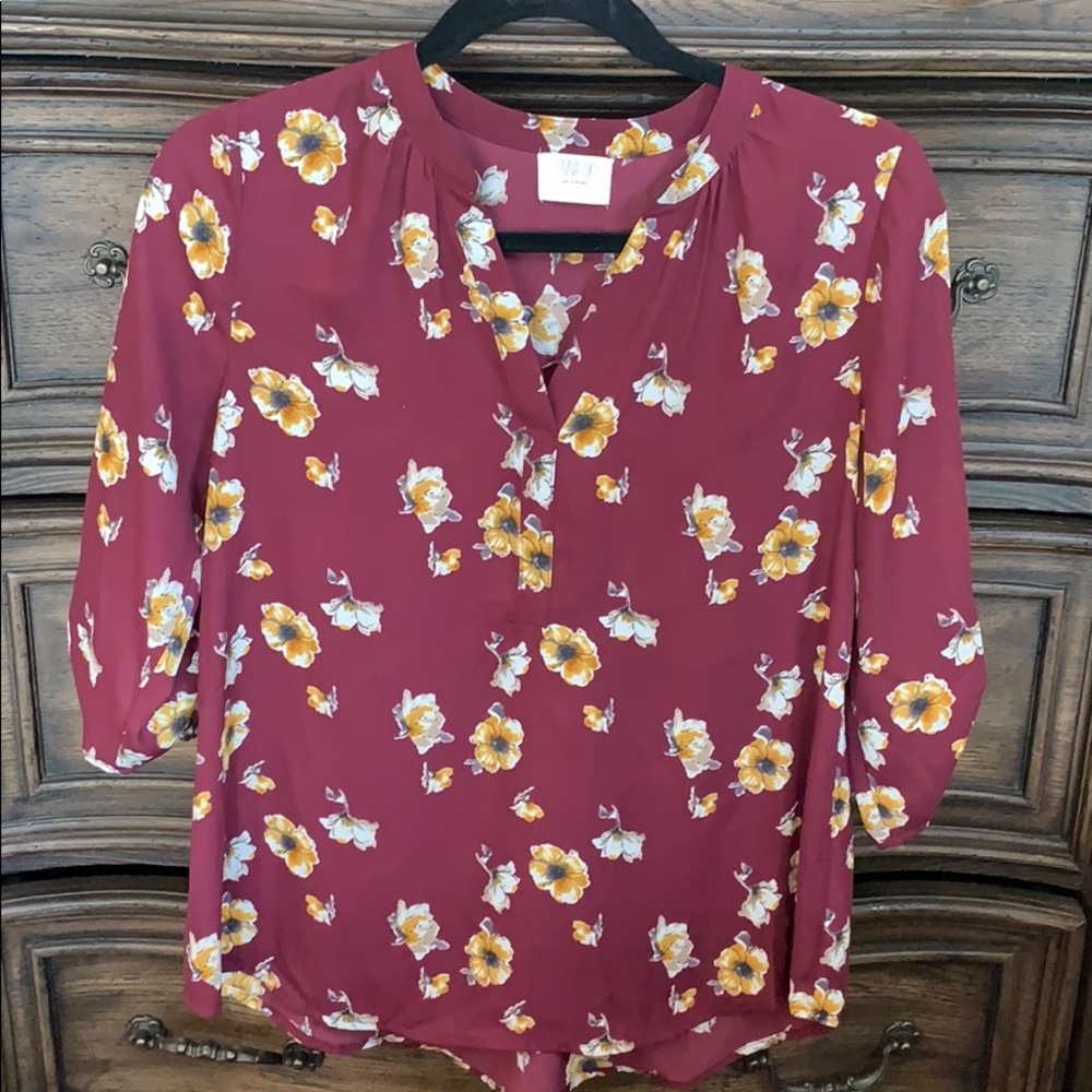 Sienna Sky blouse size S 3/4 sleeve